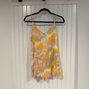 Asymmetrical Orange and Yellow Camisole Jumpsuit